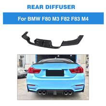 Carbon Fiber Car Rear Bumper Diffuser Lip Spoiler for BMW F80 M3 F82 F83 M4 2014 - 2019 With Middle Light Rear Bumper Diffuser 2024 - buy cheap