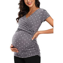 Tops de maternidad para Lactancia para mujer, Tops de manga corta con cuello en V, camisas de embarazo cruzadas, Polera lactante 2024 - compra barato