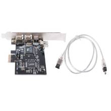 Adaptador de tarjeta PCI-e 1X IEEE 1394A, 4 puertos (3 + 1), Cable de 6-4 pines para PC de escritorio M2EC 2024 - compra barato