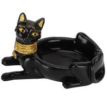 New Vintage Ashtray Resin Craft Egyptian Black Cat God Figurine Statue Home Furnishings Office Supplies Living Room Decoration 2024 - buy cheap