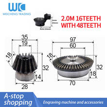 2 шт. 1:3 Коническая Зубчатая Передача 2 модуля 16 зубчатое отверстие 8 мм + 48 зубчатое внутреннее отверстие 12 мм 90 градусов привод коммутационные стальные шестерни 2024 - купить недорого