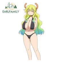 EARLFAMILY-Anime kobayashi-san Chi No Maid Dragon, 13cm, Super chica Sexy, Lucoa, Quetzalcoatl, pegatina de coche de belleza de dibujos animados 2024 - compra barato