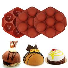 Molde de silicone grande com 7 células, forma para bolo, muffin, chocolate, biscoito, assadeira, resistente ao calor, ferramenta de cozimento 2024 - compre barato