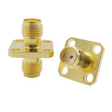 Conector hembra SMA a hembra SMA, adaptador Coaxial RF de doble paso, 4 agujeros, 1 unidad 2024 - compra barato