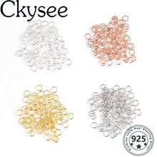 Ckysee-Anillos abiertos de Plata de Ley 925, accesorios de anillo dividido, conector para llaveros, accesorios para fabricación de joyas, 50 unids/lote 2024 - compra barato
