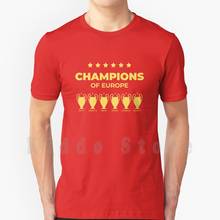 Camiseta de Europa Diy de gran tamaño, 100% algodón, Club de fútbol, alez, seis veces de la liga europea, Jurgen, Klopp, Mo, Salah, Roberto 2024 - compra barato