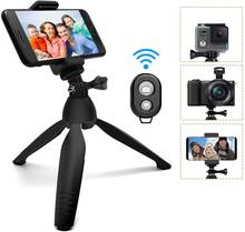 Mini Camera Phone Tripod Selfie Stick Travel Stand Adjustable Stand Holder with Wireless Remote Shutter and Universal Clip 2024 - buy cheap