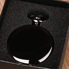 Fashion Black Polish Smooth Quartz Pocket Watch 37cm Chain Pendant Fob watch Men Women Gifts Fob Watch 2024 - buy cheap