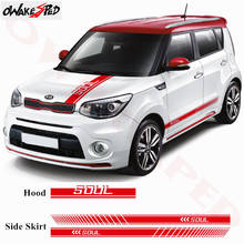 1set Car Body Stickers Hood Bonnet Stripes Decor Decals For KIA Soul Racing Sport Styling Auto Door Side Skirt Vinyl Decals 2024 - buy cheap