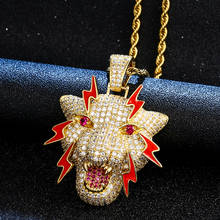Модное ожерелье с подвеской в форме леопарда черный камень CZ подвеска "Пантера" для мужчин и женщин льдом в стиле хип-хоп ювелирные изделия 2024 - купить недорого