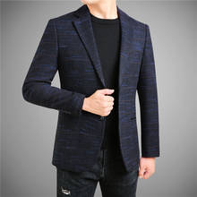 New Men's Blazer Blazer Business Casual Men's Blazer Cotton Slim British Suit Blaser Masculino Men's Jacket Blazer Men's M-4XL 2024 - buy cheap