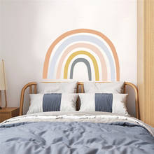 Adesivos de parede do arco-íris dos desenhos animados, decoração para quarto de crianças, meninos, meninas, sala de estar, decalques justos para móveis, papel de parede 2024 - compre barato