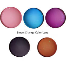 Фотохромные линзы 1,56, оптические очки, умное изменение цвета на розовые, коричневые, фиолетовые, синие, серые, простые, близорукость, искусственные очки 2024 - купить недорого