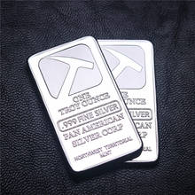 100 Pcs Non Magnetic The Pan American 1 OZ silver plated ingot badge 50 mm x 28 mm souvenir collectible coin bar 2024 - buy cheap