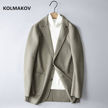 Blazers-Chaqueta de lana de doble cara para hombre, abrigos clásicos de negocios, chaquetas ajustadas, nuevo estilo, 2021 2024 - compra barato