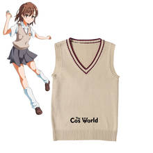 A Certain Scientific Railgun Misaka Mikoto Sleeveless Knit Vests Pullovers V Neck Sweaters For JK School Uniform Student Clothes 2024 - buy cheap