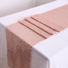 Toalha de mesa com lantejoulas, 30x275cm, 30x180cm, dourado, rosa, dourado, prata, lantejoulas, para festa, toalha de mesa, casamentos, decoração 2024 - compre barato