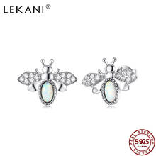 LEKANI-pendientes de plata de ley 925 con diseño de animales, joyería con diseño de abejas y ópalo de colores, brillante, CZ, 925 2024 - compra barato