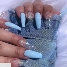 Butterfly Fake Nails Overhead With Glue Long Coffin Artificial Nail False Designs Press On Ballerina Full Cover Manicure Tool 2024 - buy cheap