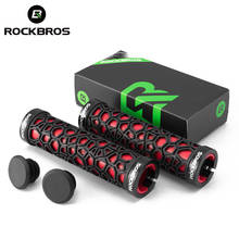 Rockbros punho de borracha para guidão de bicicleta, acessório para ciclismo com trava de borracha antiderrapante e absorção de impacto, para guidão de bicicleta 2024 - compre barato