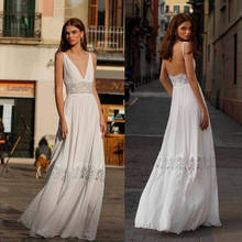 Свадебное платье с V-образным вырезом, 2021 2024 - купить недорого