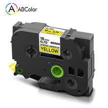 Cinta adhesiva fuerte de 18mm, Compatible con S641, cinta negra y amarilla para impresora, fabricante de etiquetas, 1 ud. 2024 - compra barato
