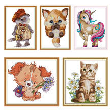 Counted Cross Stitch Cross Stitch Pattern Animal Joy Sunday Cross Stitch 11CT Printed Cross Stitch Kit Embroidery Needlework Set 2024 - buy cheap