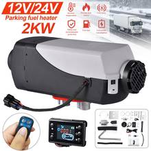 Aquecedor automotivo a diesel 2kw 12v/24 v, aquecedor com monitor lcd, controle remoto, para rv, trailer, caminhões, barcos 2024 - compre barato