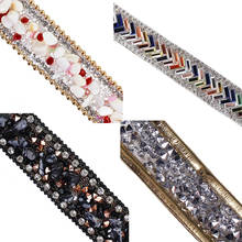 5y Beaded Hotfix Rhinestones Love Trim Chain Crystal Iron on Applique Trimming DIY Embellishment Craft Sewing Accessories T2731 2024 - buy cheap