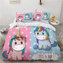 Kids Bedding Set for baby cartoon duvet cover set for home bed linen bed linings family sets Euro 7 piece unicorn drop shipping 2024 - buy cheap