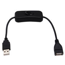 Cabo usb de 28cm com interruptor, cabo de extensão para alimentação da lâmpada usb 2024 - compre barato