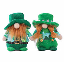Muñeco de felpa del Día de San Patricio, muñeco sin rostro, sueco, Tomte, escandinavo, sombrero verde, trébol, Festival irlandés, decoración de fiesta 2024 - compra barato