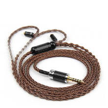 Hi-Fi 4,4 мм 3,5 мм разъем для наушников кабель DIY для MMCX 0,78 мм 2Pin наушники обновления провода 8 Core с серебряным покрытием Медный провод 1,2 м коричневый 2024 - купить недорого