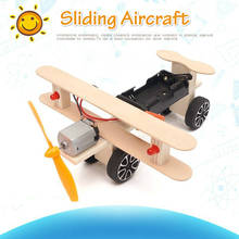 Creative DIY Toys For Children Wooden Electric Sliding Aircraft Student Science Toys Educational Toys For School Kids Gift 2024 - buy cheap