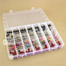 Adjustable 28 Compartment Plastic Storage Earring Case Clear Bead Organizer Slots Portable Jewelry Nail Rhinestone Container 2024 - buy cheap