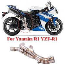 Motorcycle Exhaust Pipe Middle Mid Link Pipe Connector Section Tube Slip on YZF-R1 Exhaust System for Yamaha YZF R1 2009-2014 2024 - buy cheap