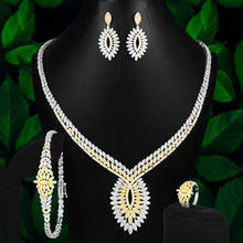 GODKI-Conjunto de collar africano de zirconia para mujer, conjunto de joyería de fiesta nigeriana india, Super lujo, gota de agua, 4 Uds., 2020 2024 - compra barato