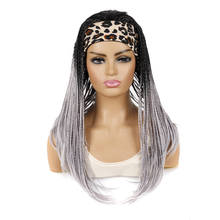 Synthetic Headband Wig Long Braided Box Braids Headband Wigs For Black Women Twist Braids Hair Wig With Headband 2024 - buy cheap