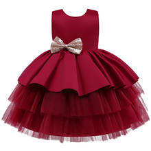 Red Flower Girl Dress Party Birthday Wedding Princess Toddler Tutu  Baby Girls Clothes Children Kids Dresses For Girls For 4-10Y 2024 - buy cheap