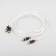 3AG одиночный Кристальный серебряный аудио кабель Hifi RCA соединительный кабель с позолоченным штекером для усилителя CD-плеера 2024 - купить недорого