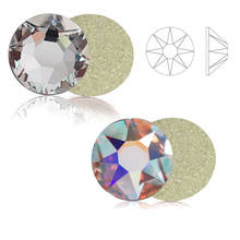 SS10-SS30 Shiny AB & Clear Glass Crystal Non Hotfix Flatback Rhinestones 3D Nail Art Crystal Decorations AB Rhinestones 2024 - купить недорого