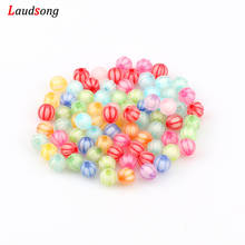 100pcs Mixed Color Frosted Acrylic Beads 8mm Round Loose Watermelon Spacer Beads For Jewelry Making Diy Necklace Bracelet 2024 - buy cheap