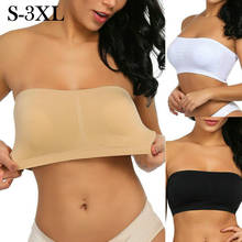 Strapless Bandeau Tube Tops Women Underwear Removable Padded Bustiers Tops Stretchy Seamless Bandeau Bra Crop Tops Plus Size 2024 - buy cheap