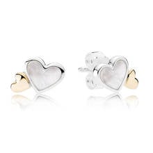 Pendientes de plata de ley 925 con corazones luminosos originales para mujer, aretes de Pan de Europa, abalorio para regalo, joyería artesanal 2024 - compra barato