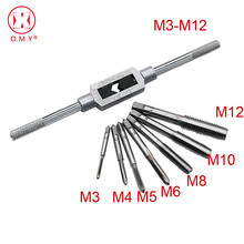 OMY Free shipping New 8pcs 3F Hand Screw Thread Metric Plug Tap Set M3 M4 M5 M6 M8 M10 M12 with Adjustable Tap Wrench 1/16-1/2" 2024 - buy cheap