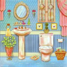 JMINE Div 5D Ванная комната Ванна полная Алмазная краска ing крестиком наборы искусство Высокое качество мультфильм 3D краска алмазами 2024 - купить недорого