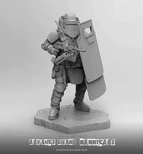 1/24 75mm Resin Figure Soldier Vanguard Heavy Shield Machine Gunner-defender T75024 2024 - купить недорого