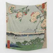 Tapiz de arte japonés ukiyo-e con flores de cerezo para colgar en la pared, alfombra para habitación, colcha, Alfombra de playa, tapices de arte, accesorios para el hogar 2024 - compra barato