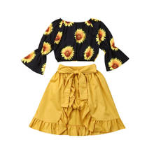 New Summer Autumn Baby Girl Clothes 3Pcs Outfits Set Long Sleece Tops+Pants Dress 2024 - buy cheap