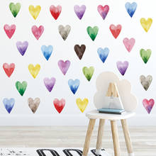 Pegatina de pared de corazón colorido para habitación de niños, pegatinas decorativas para habitación de bebé y niña, pegatinas de pared para dormitorio infantil, decoración del hogar 2024 - compra barato